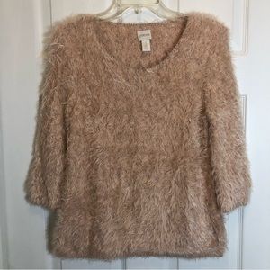 Chico’s Faux Angora Sweater  Size 1 Small